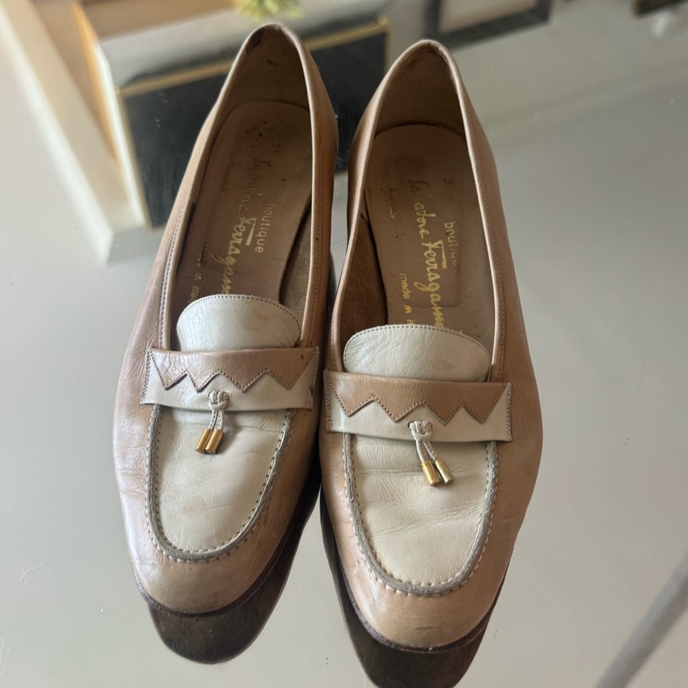 Salvatore Ferragamo Tan Vintage Loafers